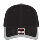 OTTO 147-1071 6 Panel Low Profile Baseball Cap - Blk/Gry - Blk/Gry / 6 1/2’’ - 7 5/8’’