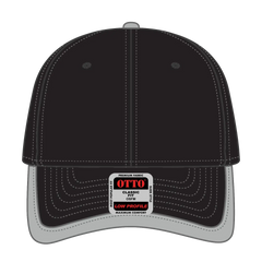 OTTO 147-1071 6 Panel Low Profile Baseball Cap - Blk/Gry - Blk/Gry / 6 1/2’’ - 7 5/8’’