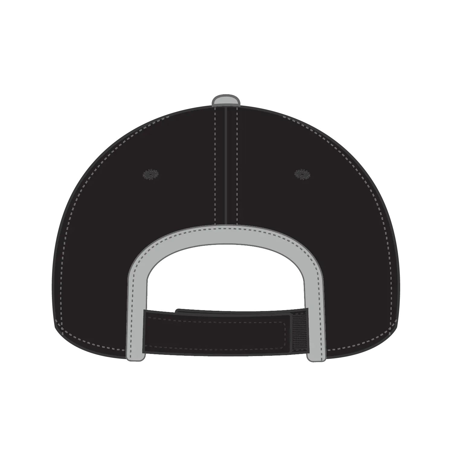 OTTO 147-1071 6 Panel Low Profile Baseball Cap - Blk/Gry - Blk/Gry / 6 1/2’’ - 7 5/8’’