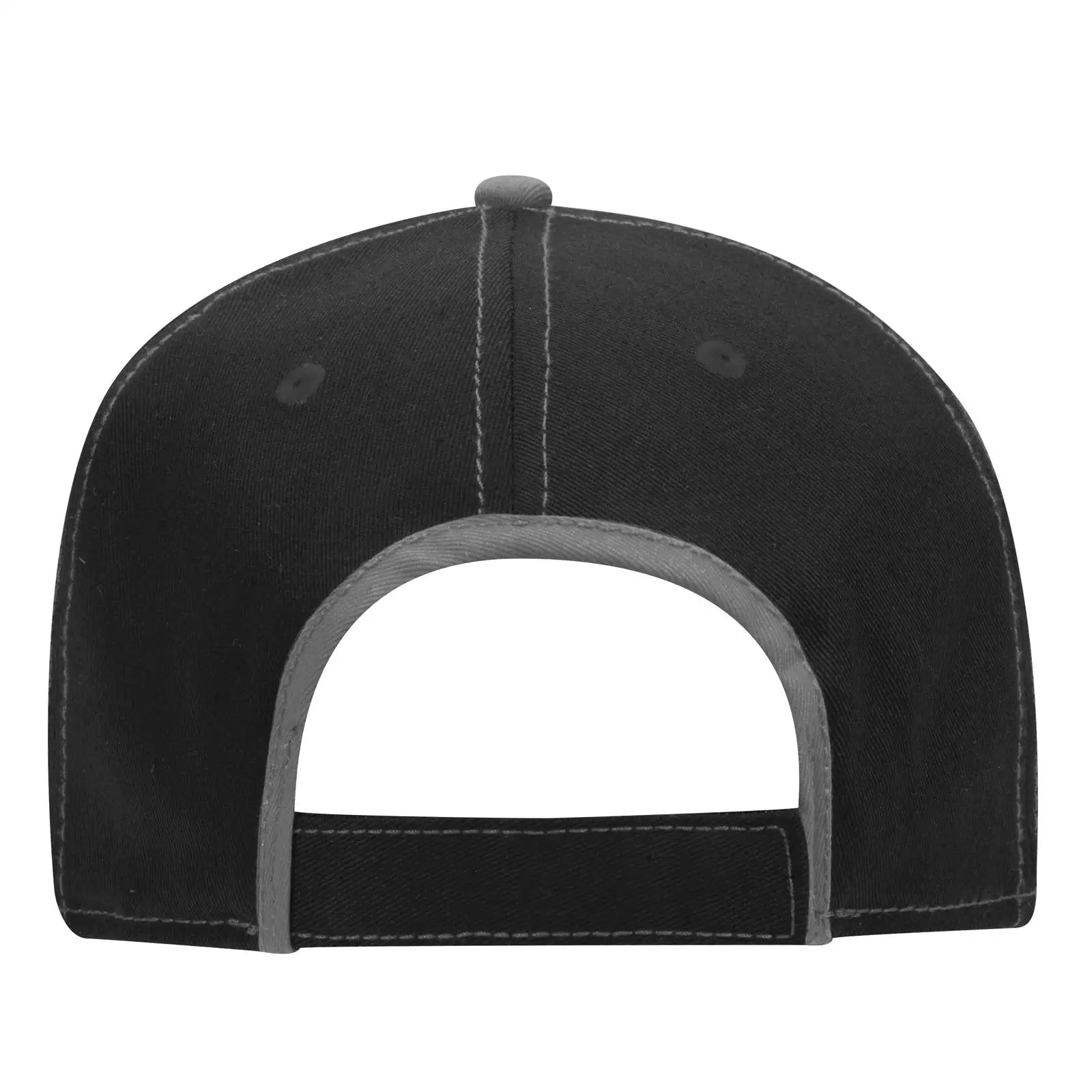 OTTO 147-1071 6 Panel Low Profile Baseball Cap - Blk/Gry - Blk/Gry / 6 1/2’’ - 7 5/8’’