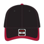 OTTO 147-1071 6 Panel Low Profile Baseball Cap - Blk/Red - Blk/Red / 6 1/2’’ - 7 5/8’’