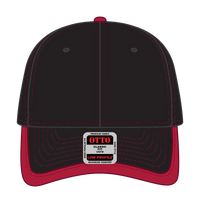 OTTO 147-1071 6 Panel Low Profile Baseball Cap - Blk/Red - Blk/Red / 6 1/2’’ - 7 5/8’’
