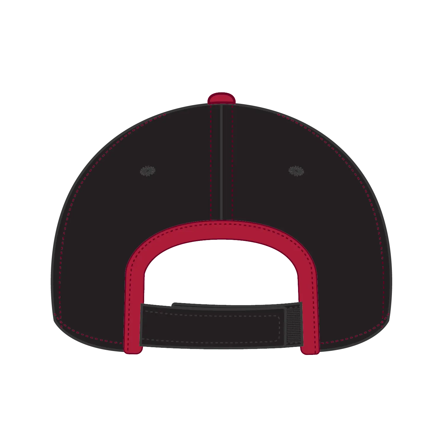 OTTO 147-1071 6 Panel Low Profile Baseball Cap - Blk/Red - Blk/Red / 6 1/2’’ - 7 5/8’’