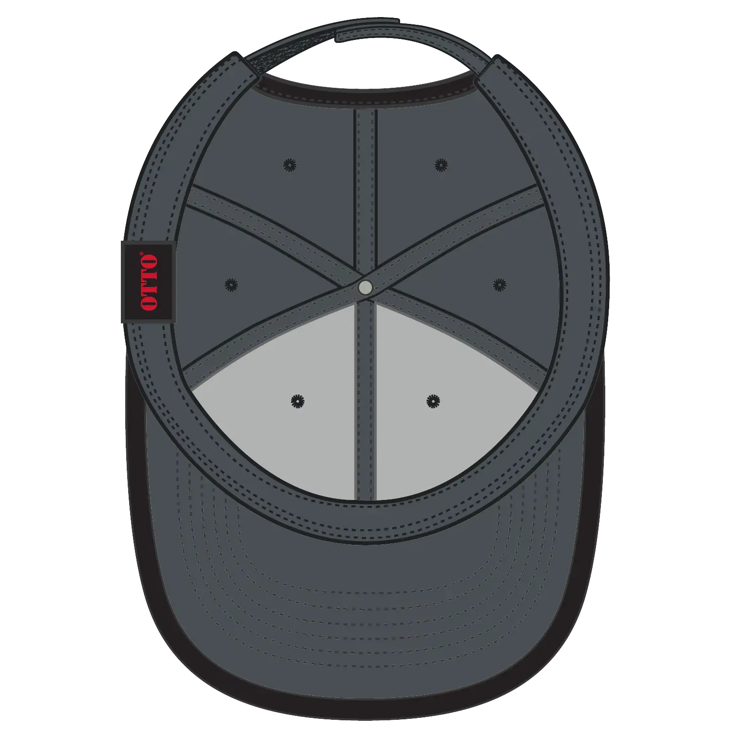 OTTO 147-1071 6 Panel Low Profile Baseball Cap - Ch.Gry/Blk - Ch.Gry/Blk / 6 1/2’’ - 7 5/8’’