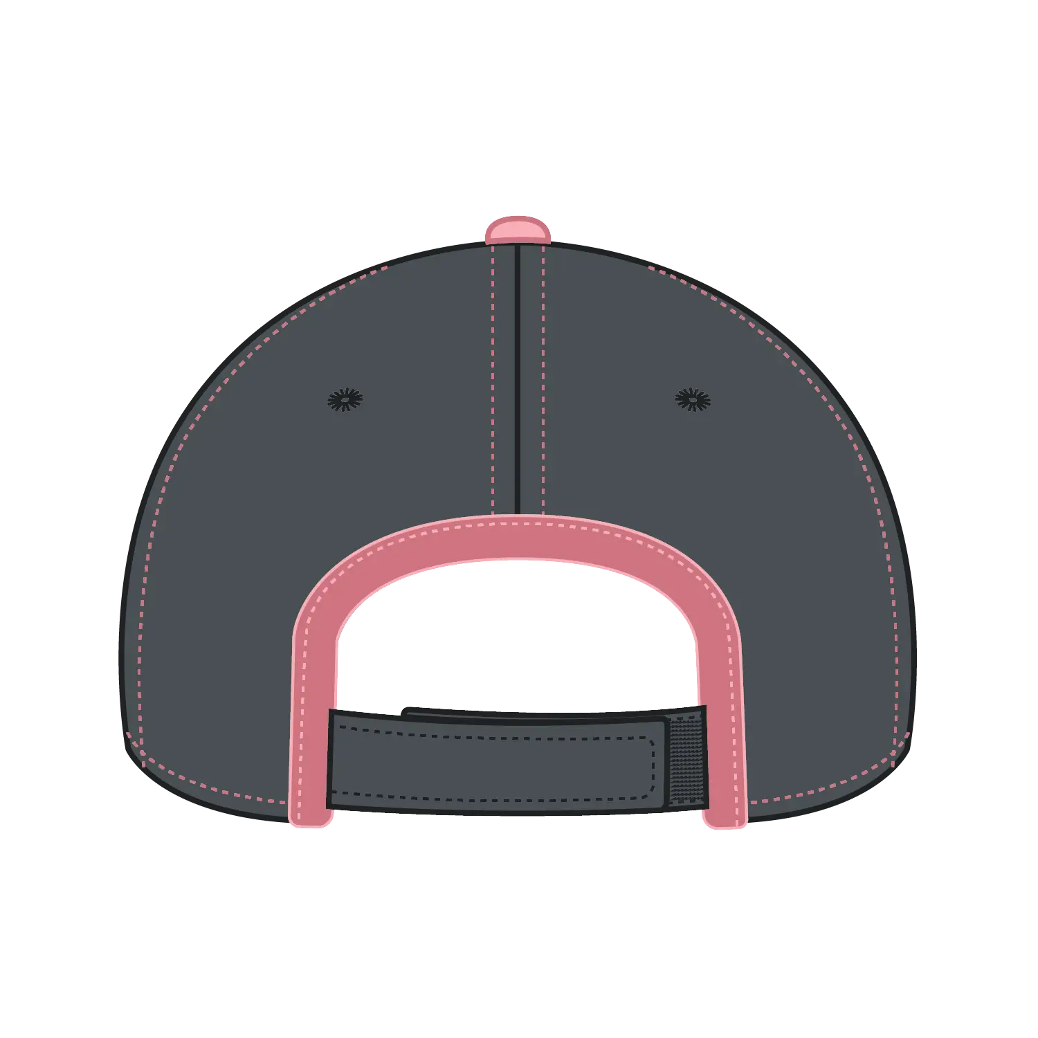 OTTO 147-1071 6 Panel Low Profile Baseball Cap - Ch.Gry/Pnk - Ch.Gry/Pnk / 6 1/2’’ - 7 5/8’’