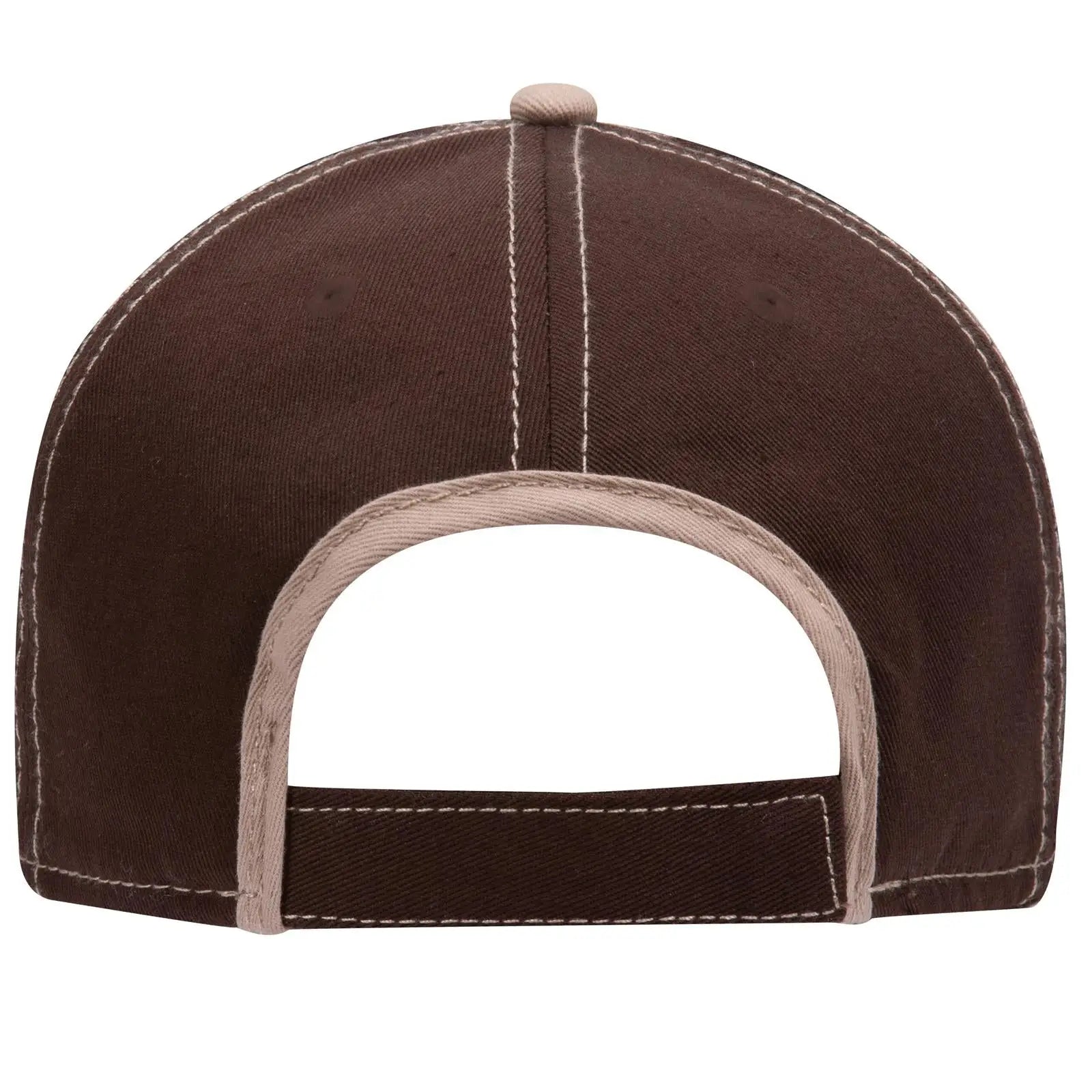 OTTO 147-1071 6 Panel Low Profile Baseball Cap - Dk.Brn/Kha - Dk.Brn/Kha / 6 1/2’’ - 7 5/8’’