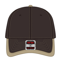OTTO 147-1071 6 Panel Low Profile Baseball Cap - Dk.Brn/Kha - Dk.Brn/Kha / 6 1/2’’ - 7 5/8’’