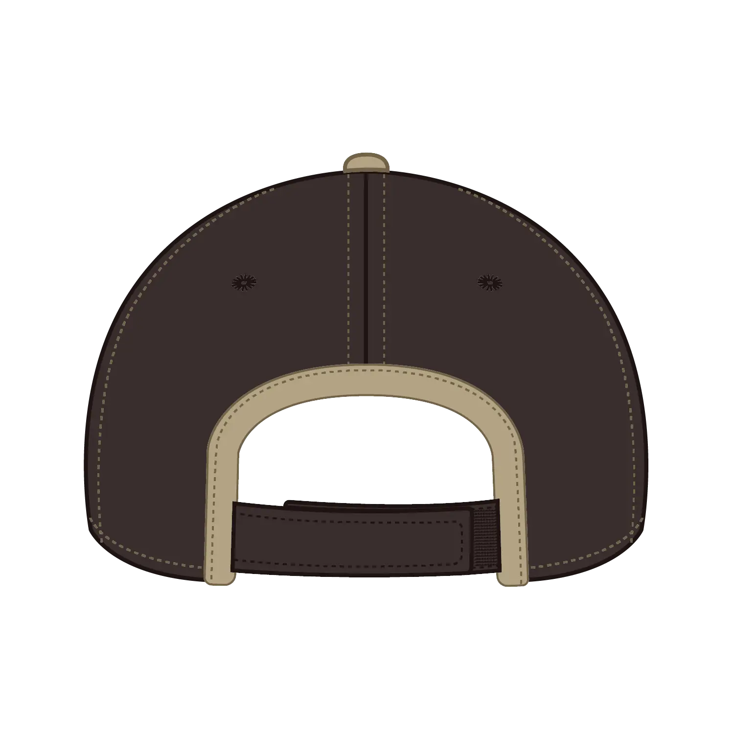 OTTO 147-1071 6 Panel Low Profile Baseball Cap - Dk.Brn/Kha - Dk.Brn/Kha / 6 1/2’’ - 7 5/8’’