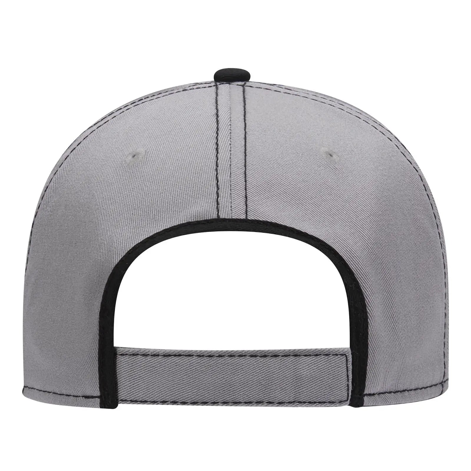 OTTO 147-1071 6 Panel Low Profile Baseball Cap - Gry/Blk - Gry/Blk / 6 1/2’’ - 7 5/8’’