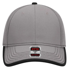 OTTO 147-1071 6 Panel Low Profile Baseball Cap - Gry/Blk - Gry/Blk / 6 1/2’’ - 7 5/8’’