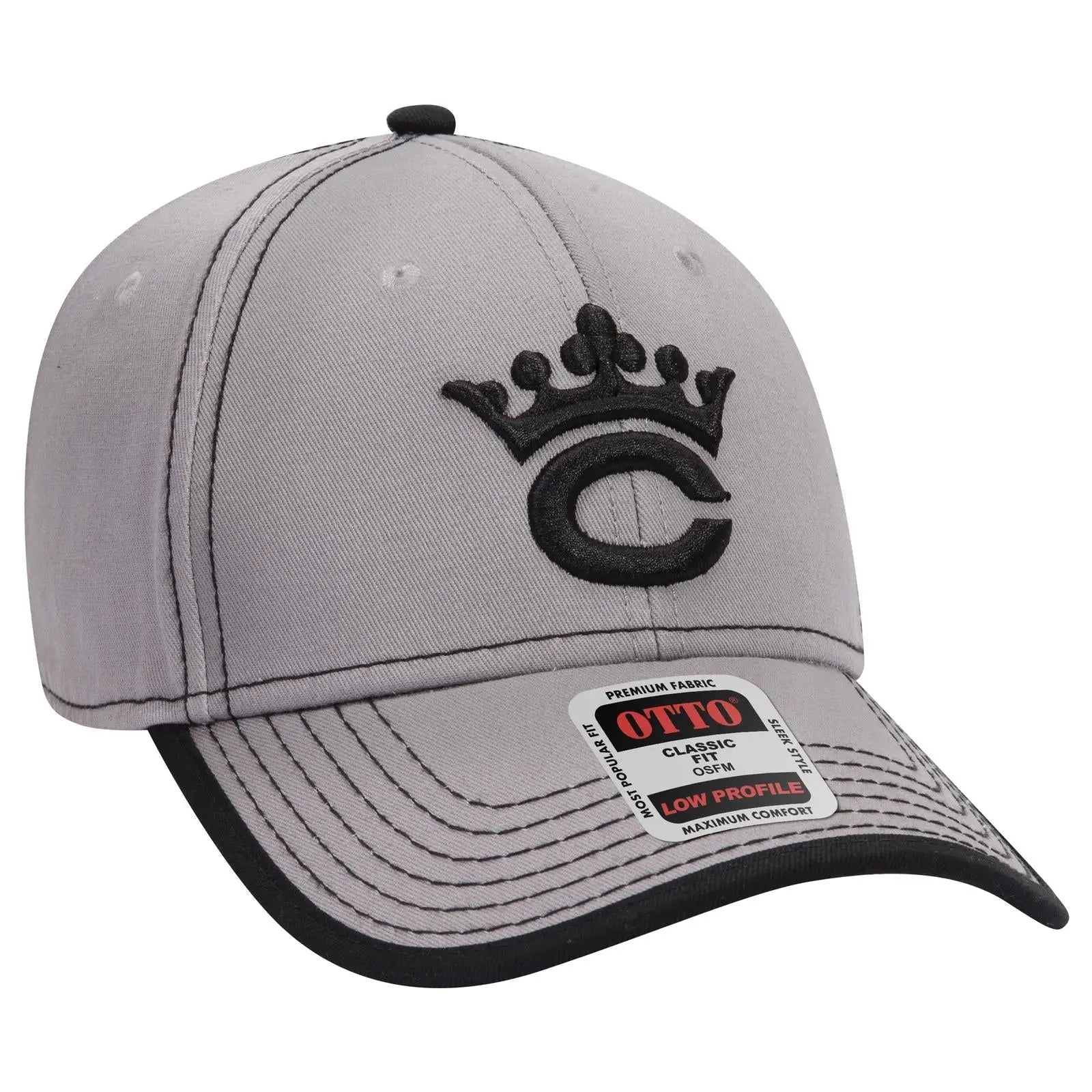 OTTO 147-1071 6 Panel Low Profile Baseball Cap - Nvy/Gry - Nvy/Gry / 6 1/2’’ - 7 5/8’’