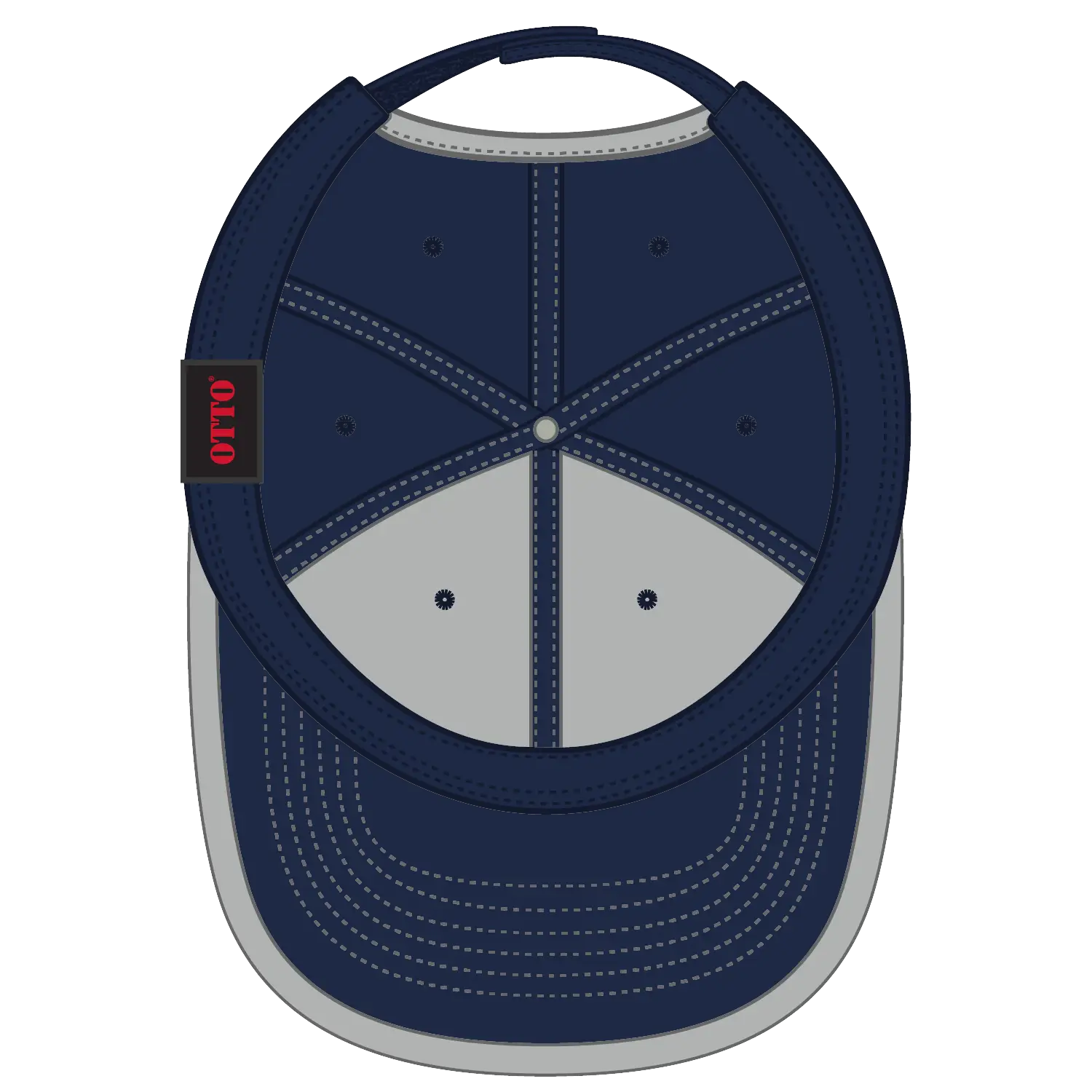 OTTO 147-1071 6 Panel Low Profile Baseball Cap - Nvy/Gry - Nvy/Gry / 6 1/2’’ - 7 5/8’’