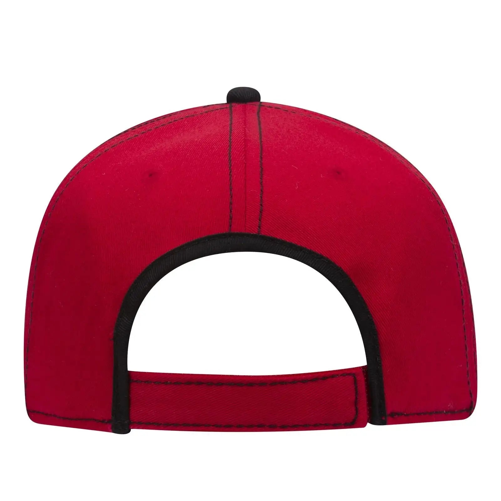 OTTO 147-1071 6 Panel Low Profile Baseball Cap - Red/Blk - Red/Blk / 6 1/2’’ - 7 5/8’’