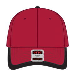 OTTO 147-1071 6 Panel Low Profile Baseball Cap - Red/Blk - Red/Blk / 6 1/2’’ - 7 5/8’’
