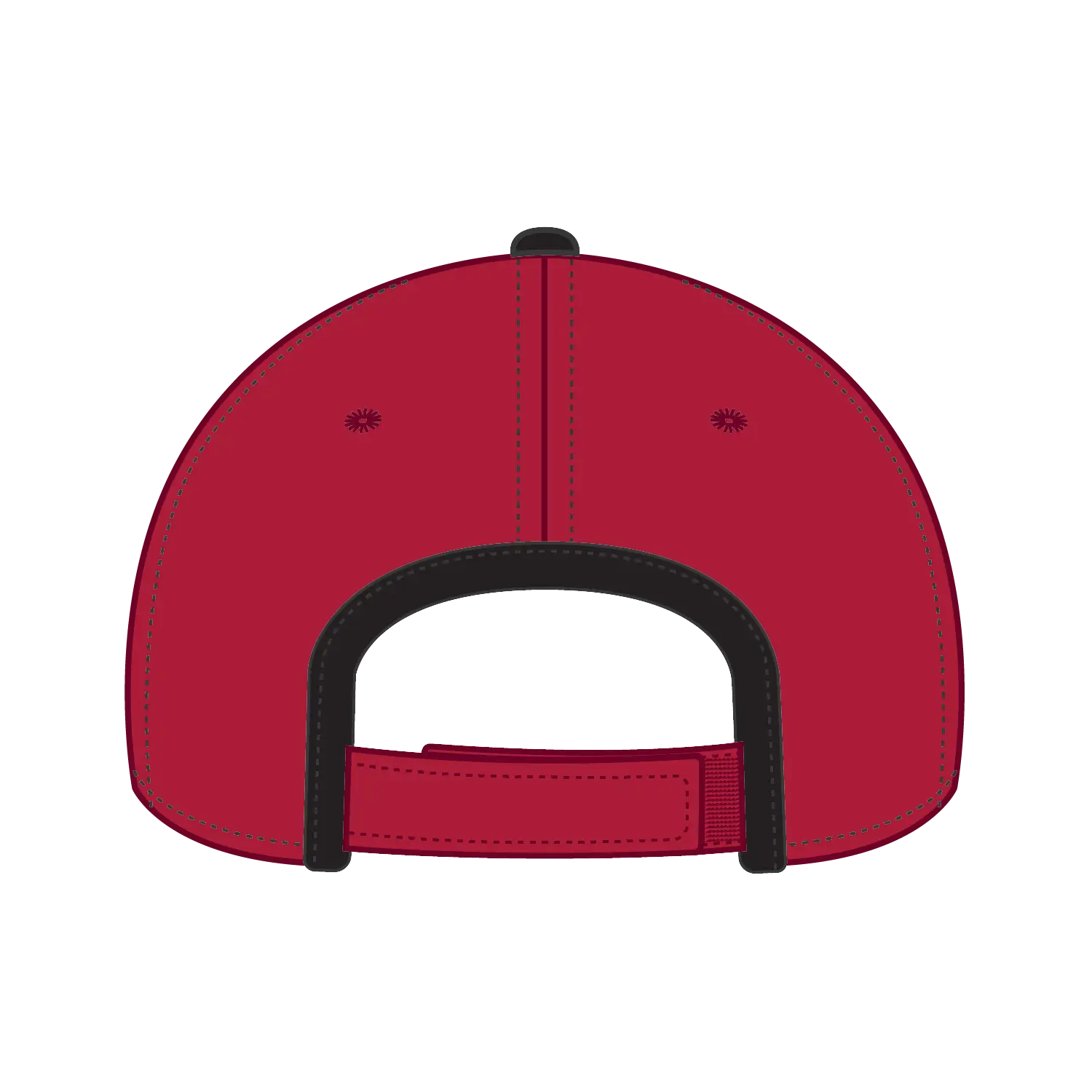 OTTO 147-1071 6 Panel Low Profile Baseball Cap - Red/Blk - Red/Blk / 6 1/2’’ - 7 5/8’’