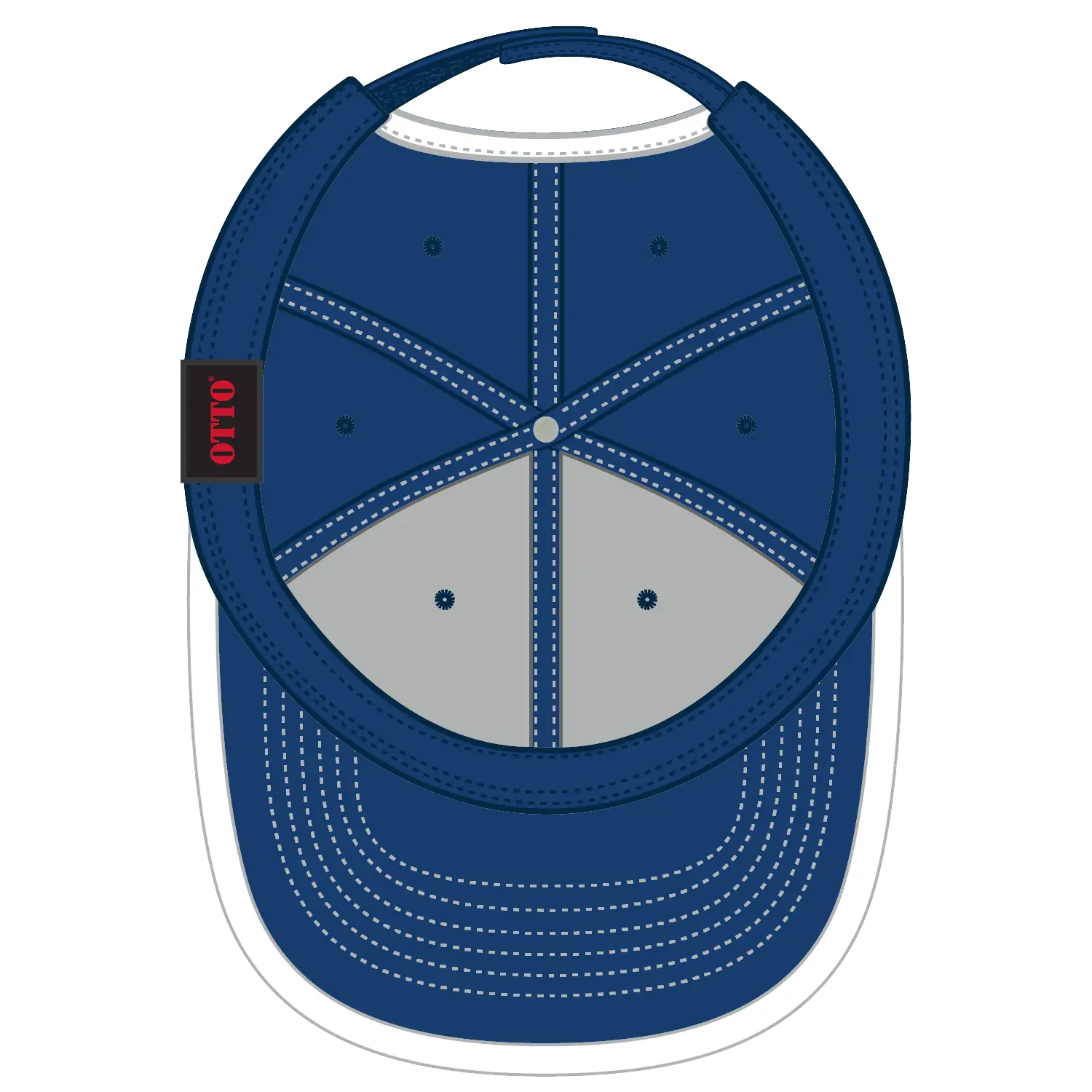 OTTO 147-1071 6 Panel Low Profile Baseball Cap - Ryl/Wht - Ryl/Wht / 6 1/2’’ - 7 5/8’’