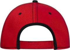 OTTO 147 1071 Superior Cotton Twill w/ Contrast Stitching Binding Trim Visor 6 Panel Low Profile Baseball Cap Red Black