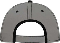 OTTO 147-1071 Superior Cotton Twill w/ Contrast Stitching Binding Trim Visor 6 Panel Low Profile Baseball Cap - Gray