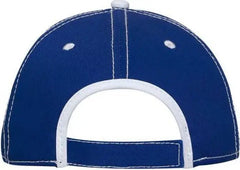 OTTO 147-1071 Superior Cotton Twill w/ Contrast Stitching Binding Trim Visor 6 Panel Low Profile Baseball Cap - Royal