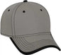 OTTO 147-1071 Superior Cotton Twill w/ Contrast Stitching Binding Trim Visor 6 Panel Low Profile Baseball Cap - Gray