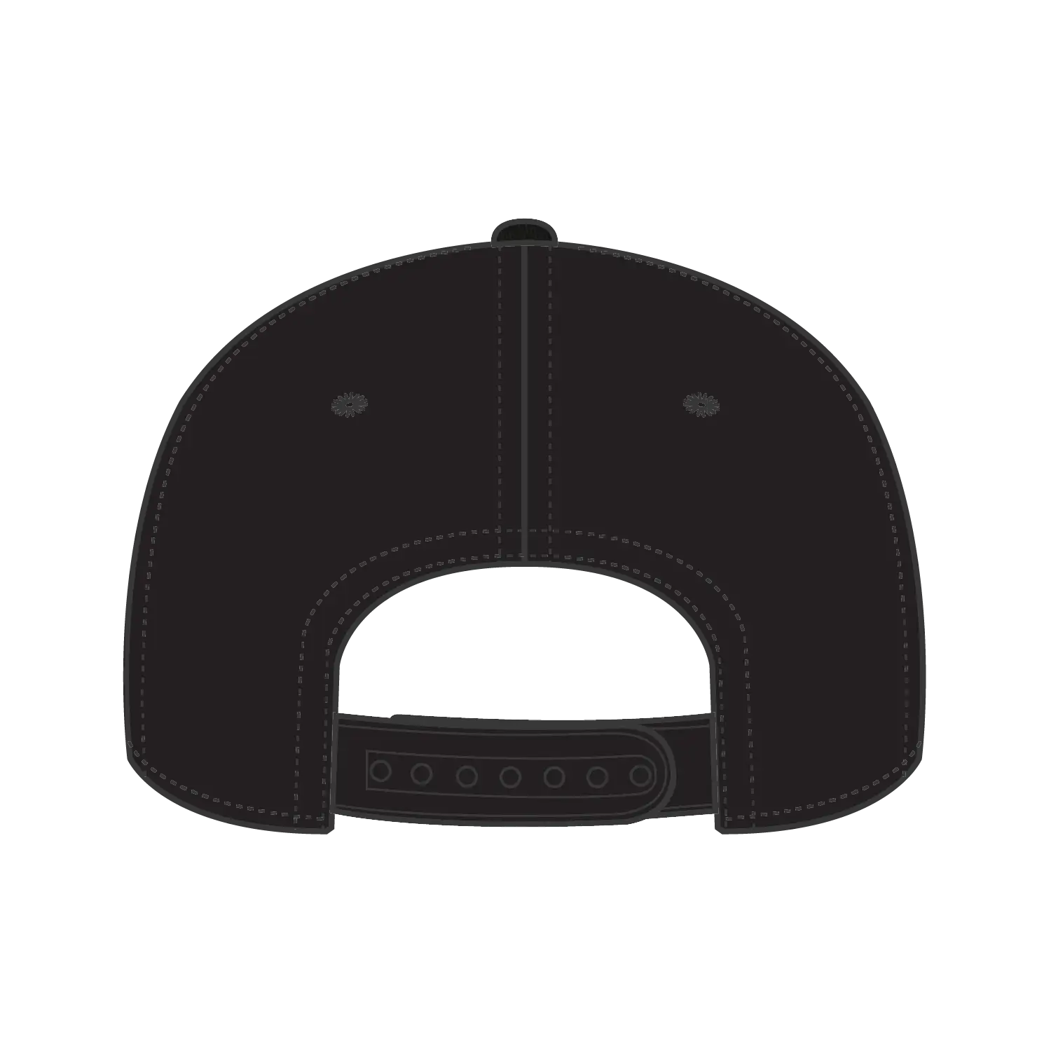 OTTO 148-1197 ’OTTO Snap’ 6 Panel Pro Style Snapback Cap - Black - Black / 6 1/2’’ - 7 5/8’’