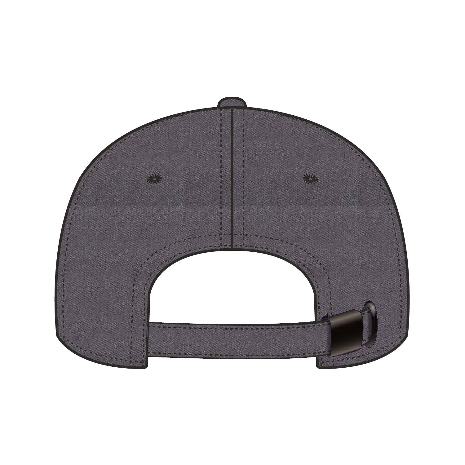 OTTO 148-1200 6 Panel Mid Profile Flat Visor Strapback Cap - Heath. Black - Heath. Black / 6 1/2’’ - 7 5/8’’