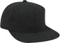 OTTO 148-1200 Melton Wool Blend Twill Square Flat Visor 6 Panel Pro Style Baseball Cap - Heather Black - Black