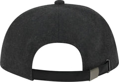 OTTO 148-1200 Melton Wool Blend Twill Square Flat Visor 6 Panel Pro Style Baseball Cap - Heather Black - Black