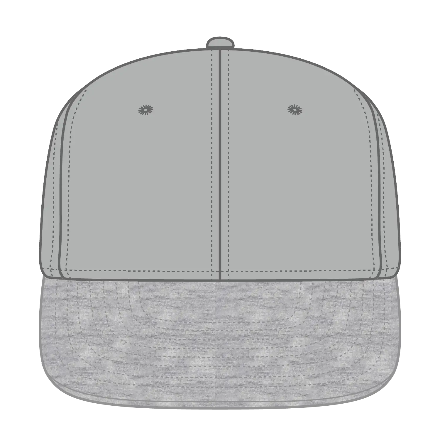 OTTO 148-1218 ’OTTO Snap’ 6 Panel Mid Profile Snapback Cap - Heath.Gry/Gry - Heath.Gry/Gry / 6 1/2’’ - 7 5/8’’