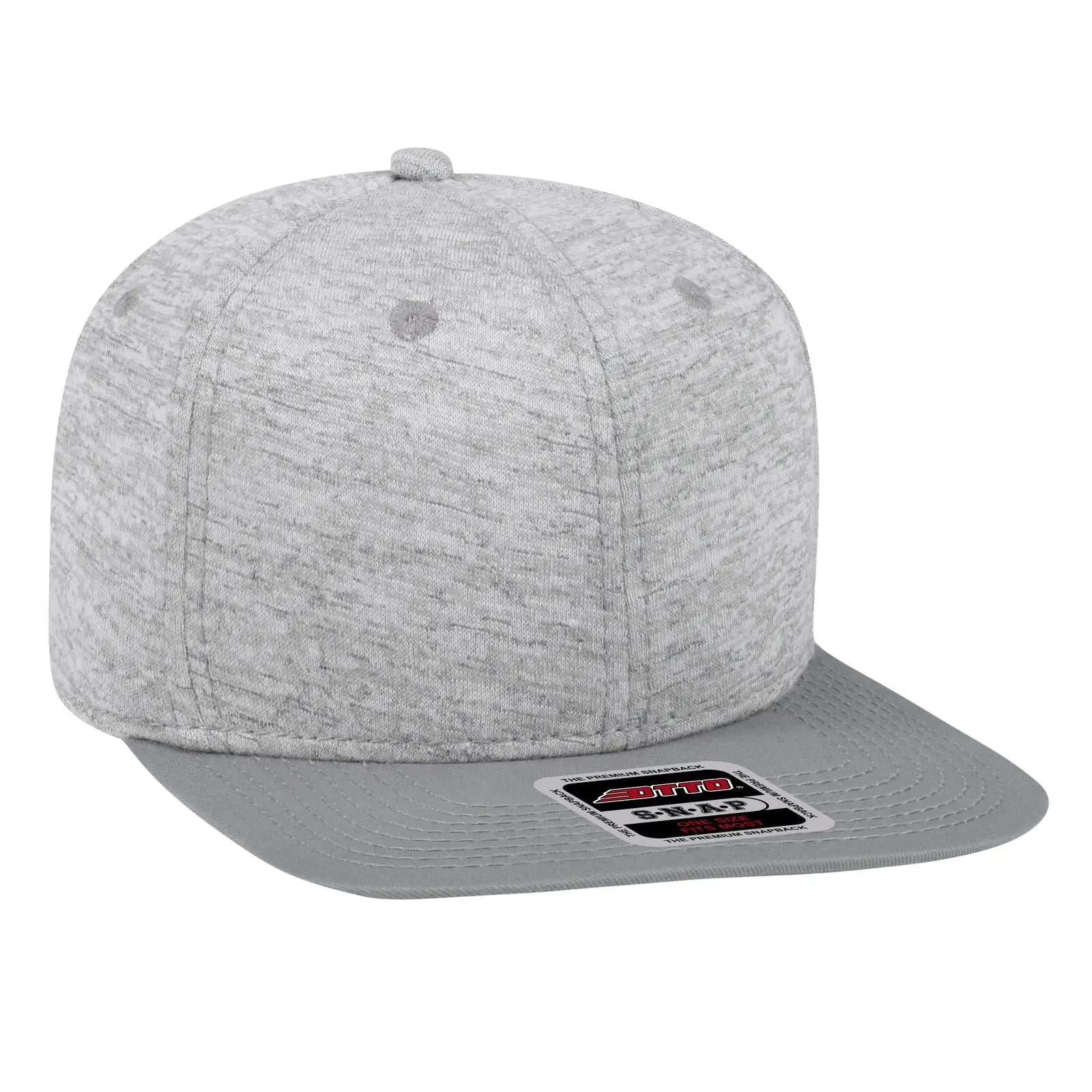 OTTO 148-1218 ’OTTO Snap’ 6 Panel Mid Profile Snapback Cap - Gry/H. Gry - Gry/H. Gry / 6 1/2’’ - 7 5/8’’