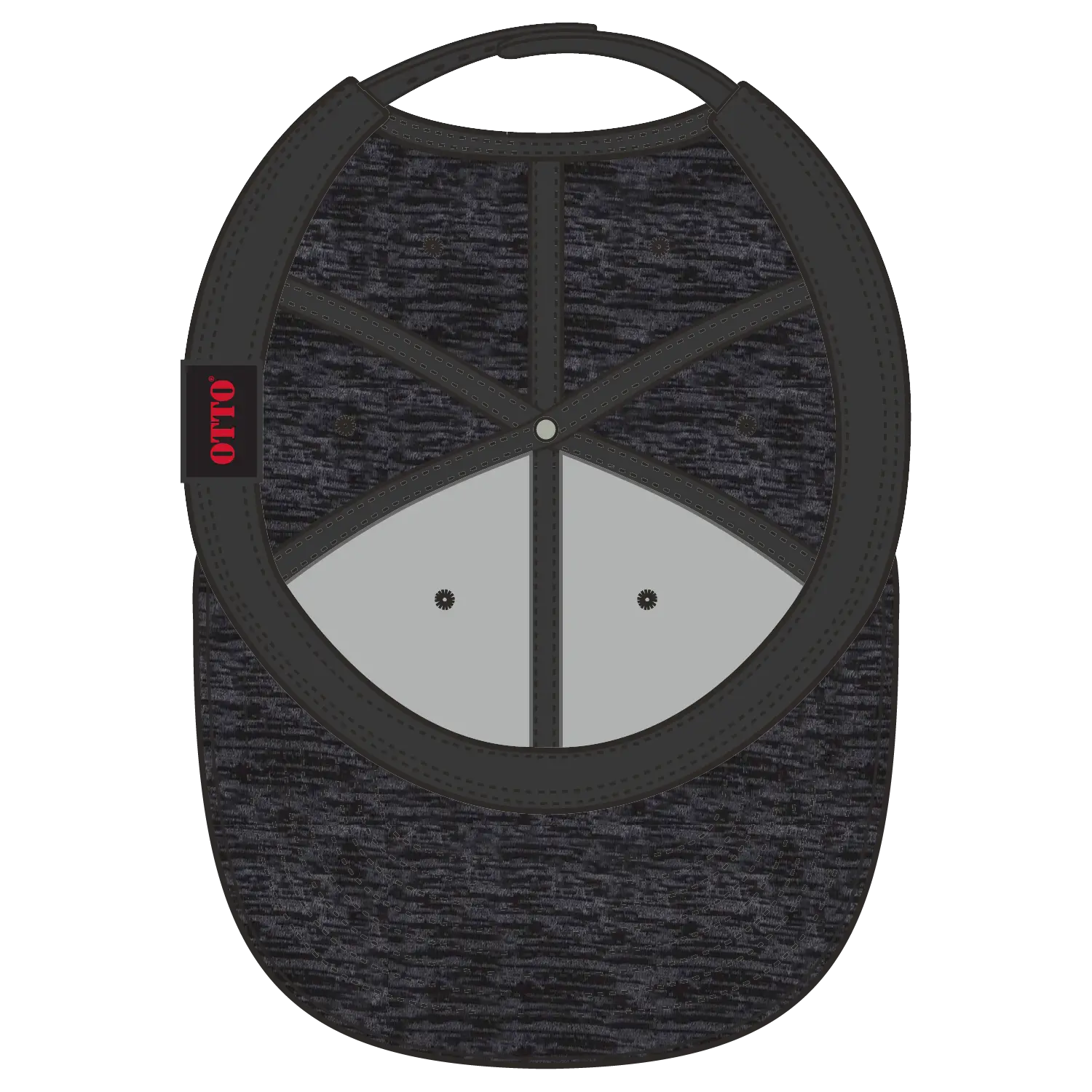 OTTO 148-1218 ’OTTO Snap’ 6 Panel Mid Profile Snapback Cap - Heath. Black - Heath. Black / 6 1/2’’ - 7 5/8’’