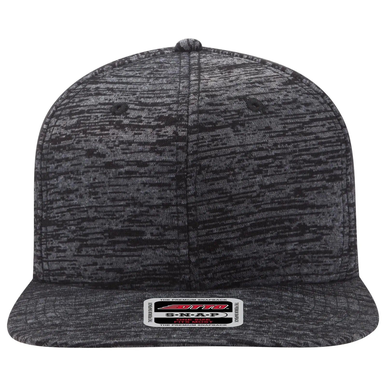 OTTO 148-1218 ’OTTO Snap’ 6 Panel Mid Profile Snapback Cap - Heath. Black - Heath. Black / 6 1/2’’ - 7 5/8’’