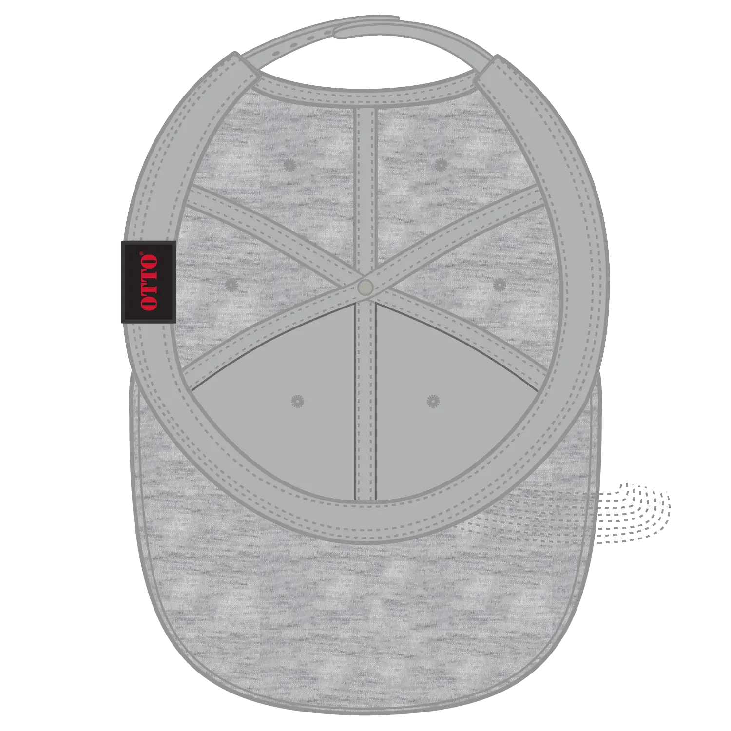 OTTO 148-1218 ’OTTO Snap’ 6 Panel Mid Profile Snapback Cap - Heath. Gray - Heath. Gray / 6 1/2’’ - 7 5/8’’