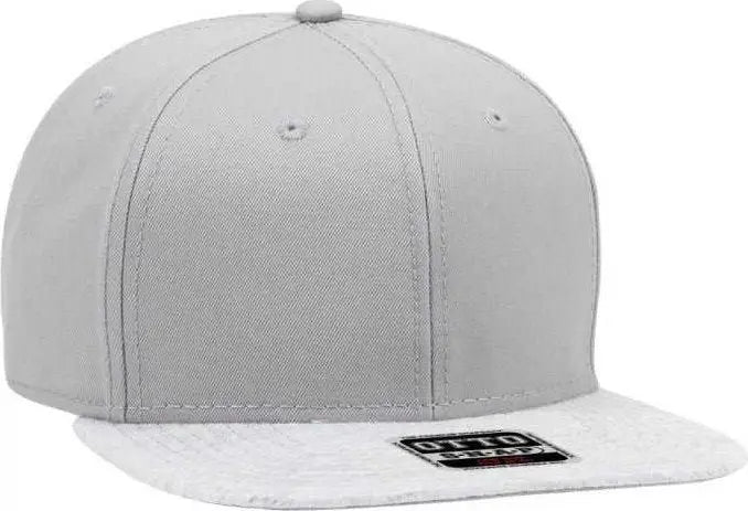 OTTO 148-1218A OTTO Snap 6 Panel Mid Profile Snapback Cap - Heather Gray Gray - Gray / One Size Fits Most