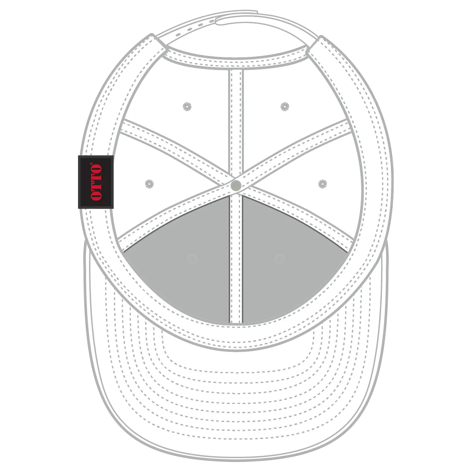 OTTO 148-1224 ’OTTO Snap’ 6 Panel Mid Profile Snapback Cap - White - White / 6 1/2’’ - 7 5/8’’
