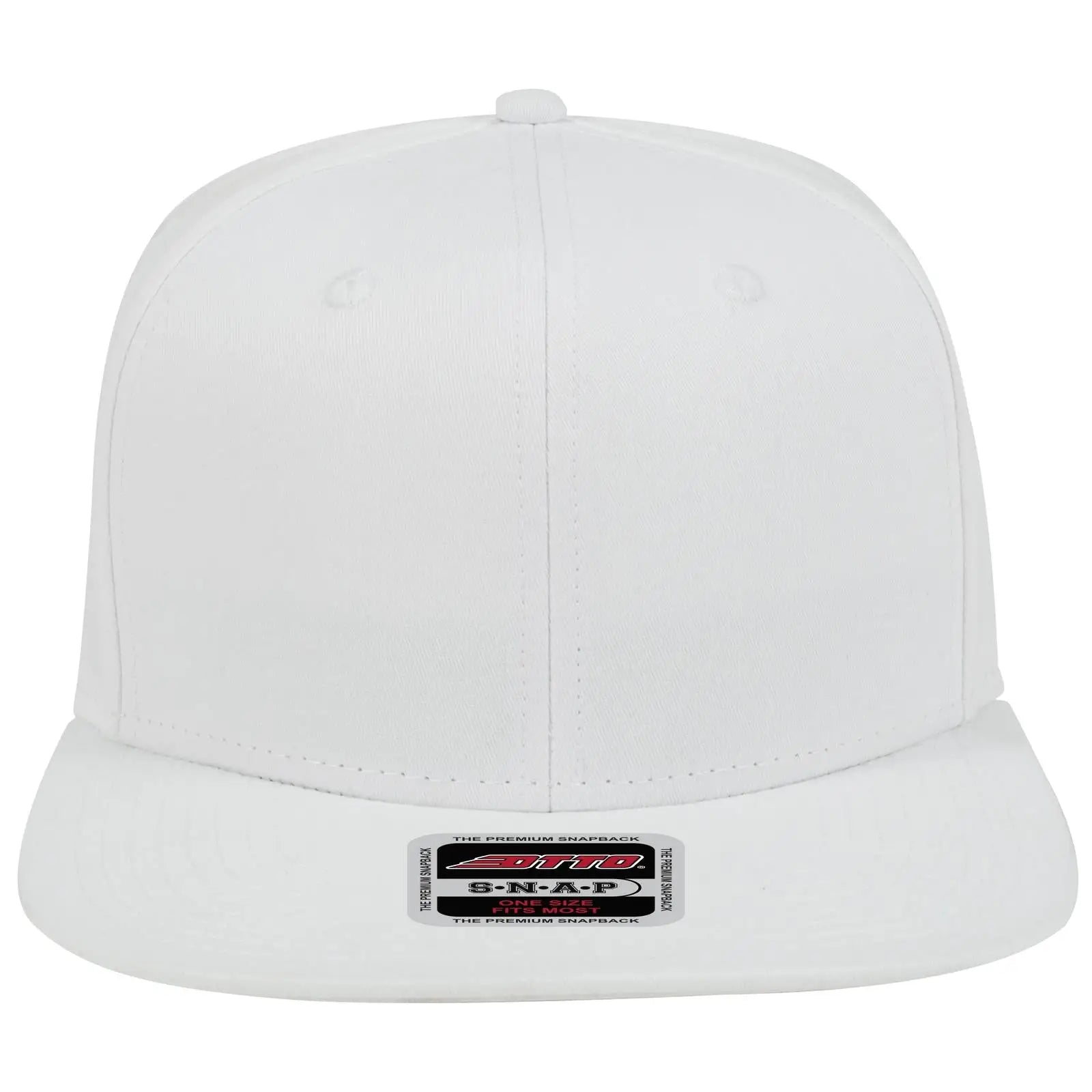 OTTO 148-1224 ’OTTO Snap’ 6 Panel Mid Profile Snapback Cap - White - White / 6 1/2’’ - 7 5/8’’