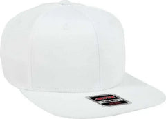 OTTO 148 1224 Snap 6 Panel Mid Profile Snapback Hat White White / One Size Fits Most