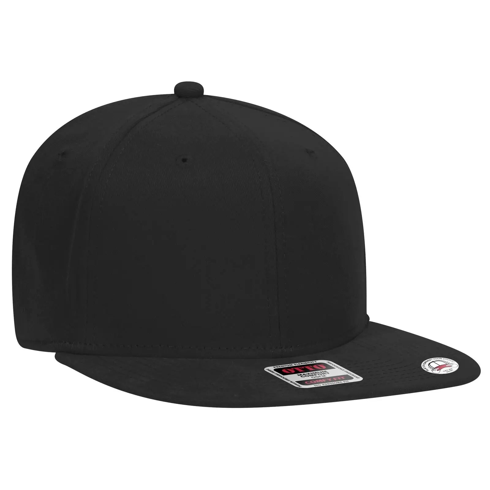 OTTO 148-1228 ’OTTO Comfy Fit’ 6 Panel Pro Style Snapback Cap - Black - Black / 6 1/2’’ - 7 5/8’’