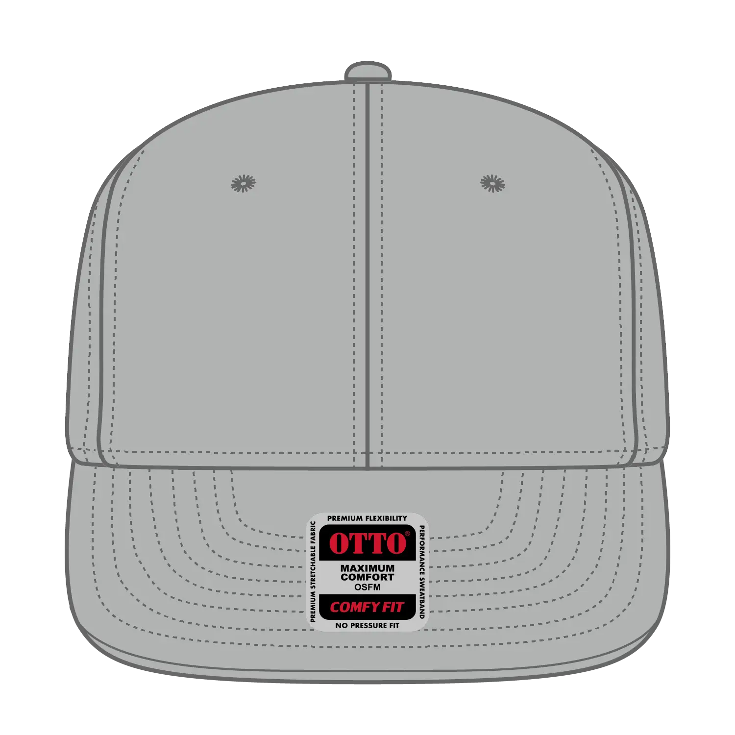 OTTO 148-1228 ’OTTO Comfy Fit’ 6 Panel Pro Style Snapback Cap - Gray - Gray / 6 1/2’’ - 7 5/8’’