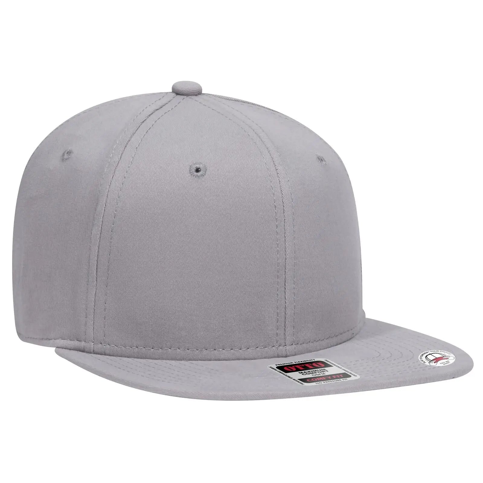 OTTO 148-1228 ’OTTO Comfy Fit’ 6 Panel Pro Style Snapback Cap - Gray - Gray / 6 1/2’’ - 7 5/8’’