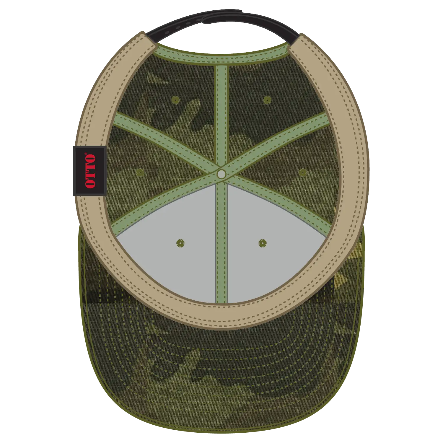 OTTO 148-1267 ’OTTO Snap’ 6 Panel Pro Style Snapback Cap - Camo 008 - Camo 008 / 6 1/2’’ - 7 5/8’’