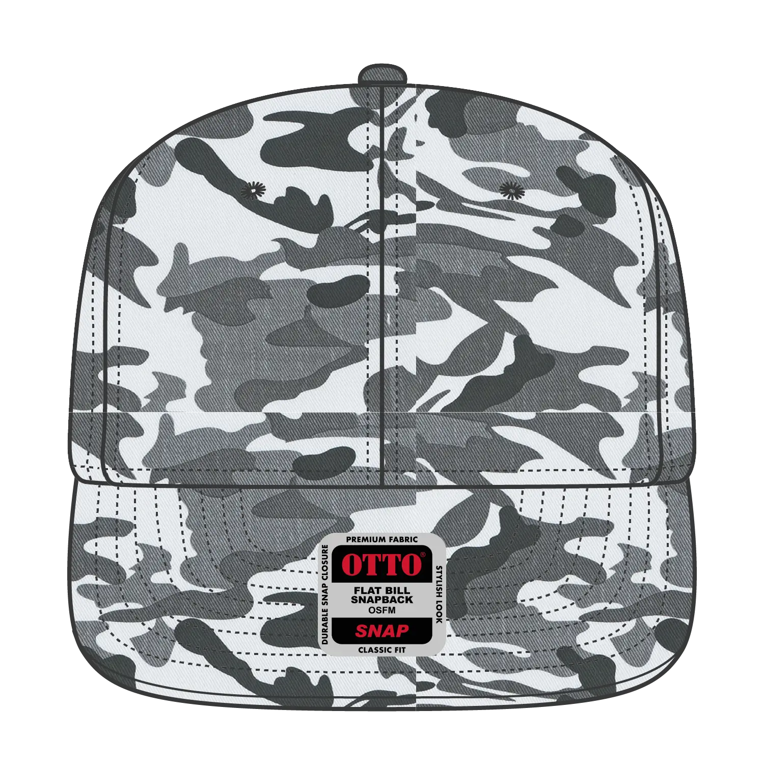 OTTO 148-1267 ’OTTO Snap’ 6 Panel Pro Style Snapback Cap - Camo 025 - Camo 025 / 6 1/2’’ - 7 5/8’’
