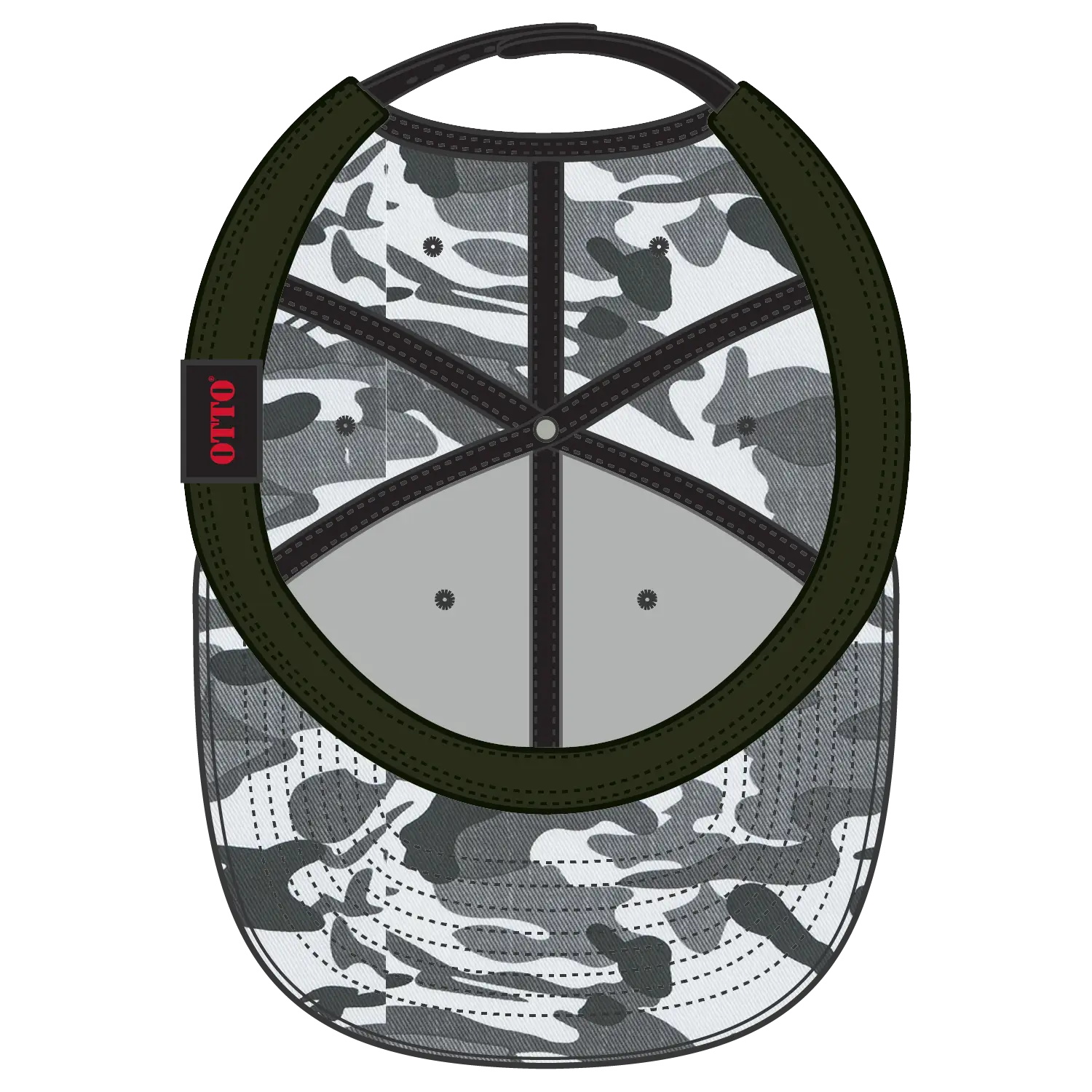 OTTO 148-1267 ’OTTO Snap’ 6 Panel Pro Style Snapback Cap - Camo 025 - Camo 025 / 6 1/2’’ - 7 5/8’’