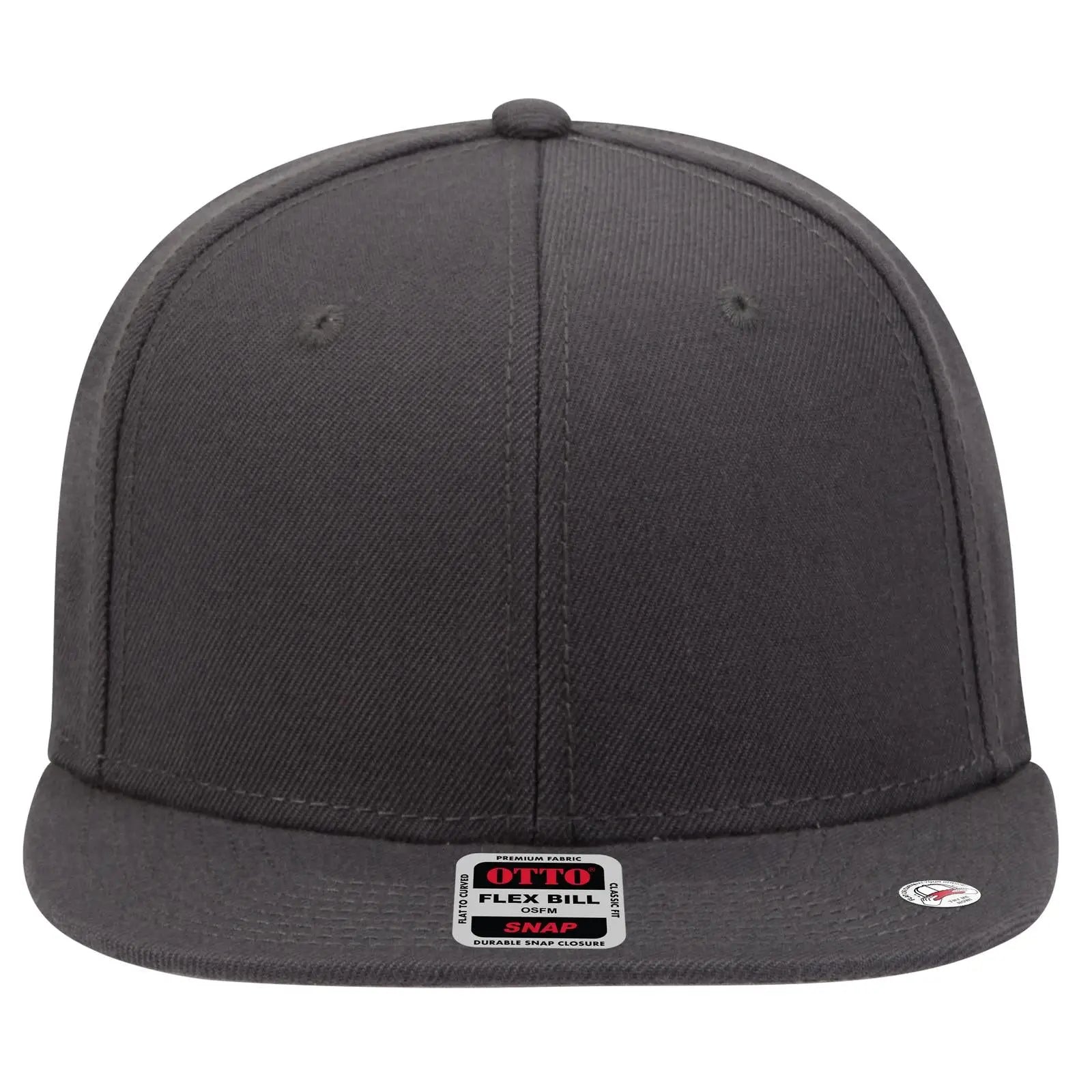OTTO 148-1267 ’OTTO Snap’ 6 Panel Pro Style Snapback Cap - Char. Gray - Char. Gray / 6 1/2’’ - 7 5/8’’