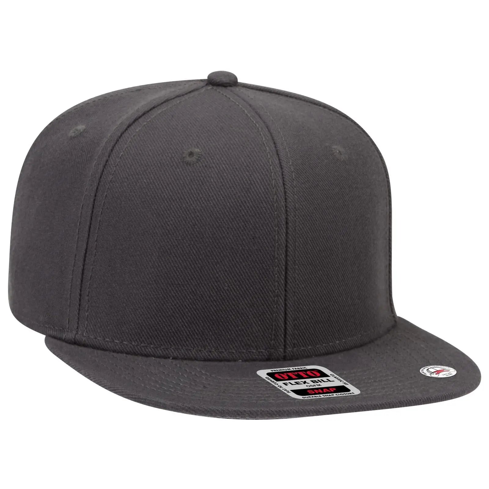 OTTO 148-1267 ’OTTO Snap’ 6 Panel Pro Style Snapback Cap - Char. Gray - Char. Gray / 6 1/2’’ - 7 5/8’’