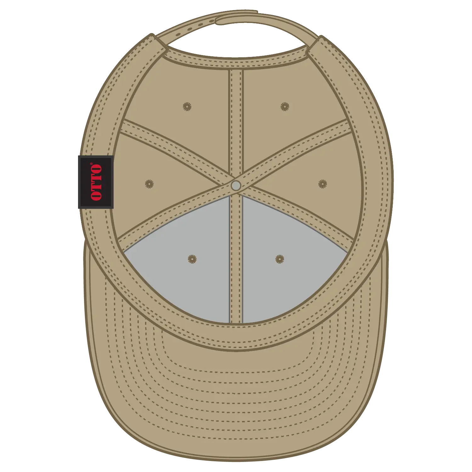 OTTO 148-1267 ’OTTO Snap’ 6 Panel Pro Style Snapback Cap - Khaki - Khaki / 6 1/2’’ - 7 5/8’’