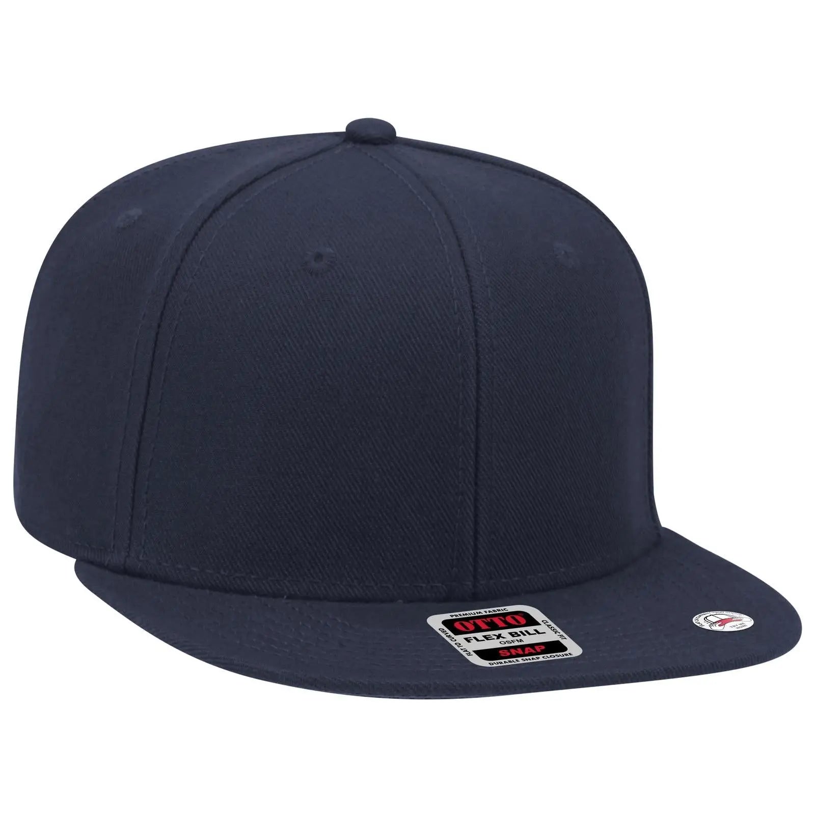 OTTO 148-1267 ’OTTO Snap’ 6 Panel Pro Style Snapback Cap - Navy - Navy / 6 1/2’’ - 7 5/8’’