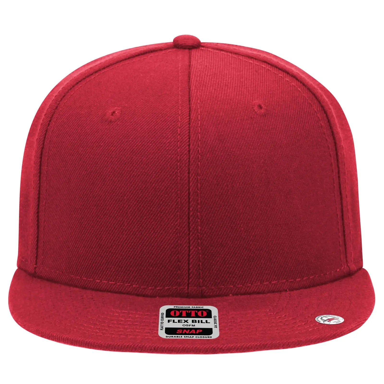 OTTO 148-1267 ’OTTO Snap’ 6 Panel Pro Style Snapback Cap - Red - Red / 6 1/2’’ - 7 5/8’’