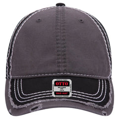 OTTO 149-1091 6 Panel Low Profile Dad Cap - Blk/Ch.Gry/Blk - Blk/Ch.Gry/Blk / 6 1/2’’ - 7 5/8’’