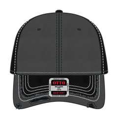 OTTO 149-1091 6 Panel Low Profile Dad Cap - Blk/Ch.Gry/Blk - Blk/Ch.Gry/Blk / 6 1/2’’ - 7 5/8’’